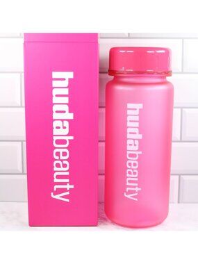 Huda Beauty Pink 550 ML Water Bottle BPA-Free Leakproof Hydration Bottle